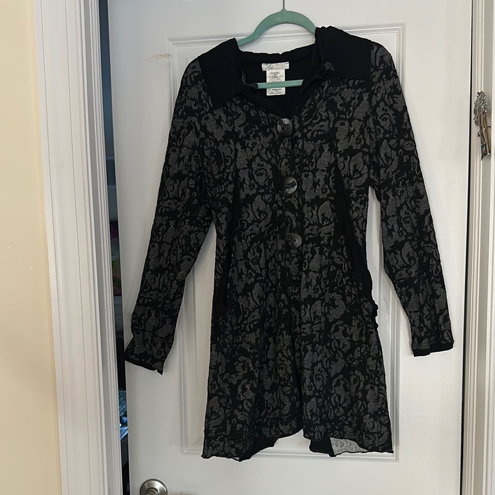 Chico's Black and Gray Patterned Jacket